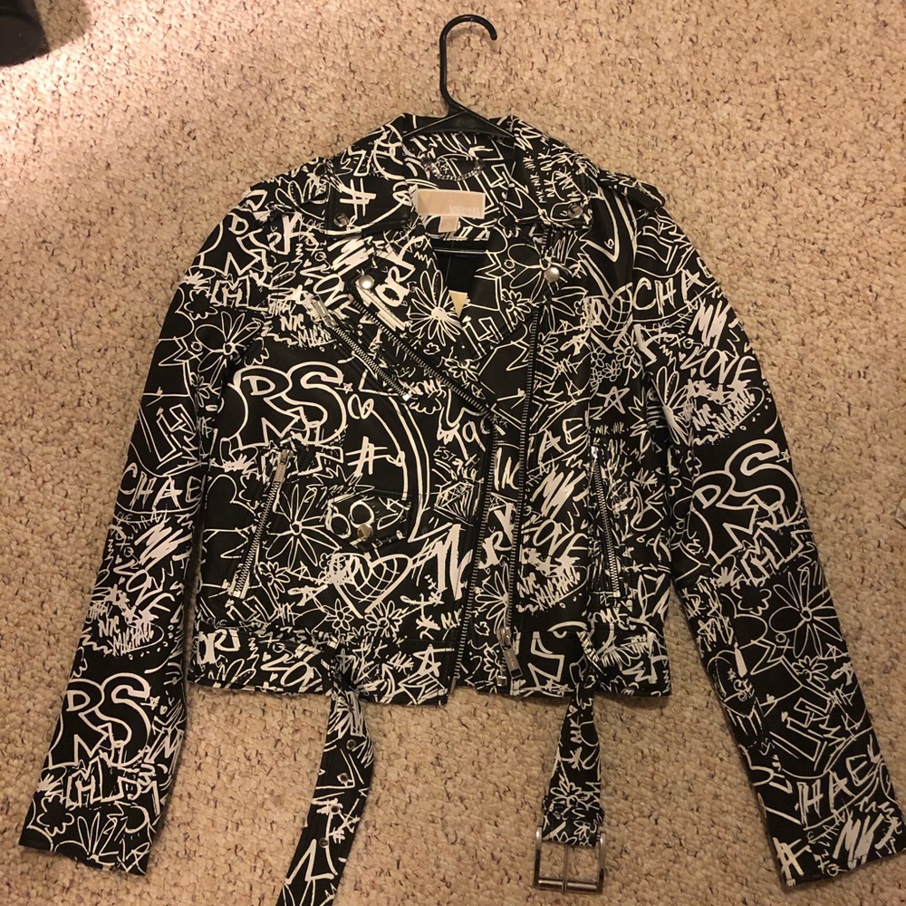 Michael Kors Graffiti leather jacket